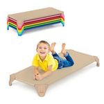 Costzon Daycare Cots for Kids, 6 PCS Space-Saving Stackable with Sturdy Metal Frame, Comfy Oxford Cloth, Easy Assembly Required, Portable Nap Cot for Preschool (52" x 23.5" x 5.5", Multi-Color)