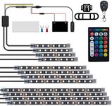 GOGOONE 12PCs Motorcycle LED Underglow Light Strips Kit Turn Signal Brake with APP/IR/RF, Sync Music Multicolor RGB Neon Atmosphere Lighting Waterproof 12V for Harley Honda Kawasaki Suzuki