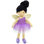 June Garden 12" Enchanted Garden Fairy Doll Violet - Plush Stuffed Soft Doll Girl Gift - Purple Outfit and Wings