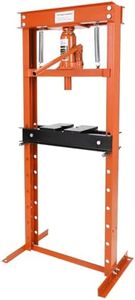 12-Ton Hydraulic Shop Press, H-Frame Garage Press with Adjustable Height & Movable Plates, Heavy Duty Q235 Steel with Safety Relief Valve & Dust Cover for Garage and Professional Use– Orange