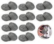 20 pcs Steel Wool, Dish Scrubber, Steel Wool Scrubber, Stainless Steel Scouring Pad Sponge, Kitchen Cleaning Ball, Easy to Scoure Tough Kitchen Greasy Dirt for Cleaning Dishes, Pots, Pans and Ovens