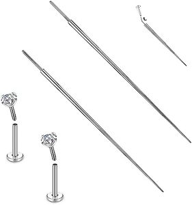 BodyAce G23 Titanium Threadless Piercing Taper, 14G 16G 18G Piercing Taper Insertion Pin, Body Piercing Stretching Kit Assistant Tool for Nose/Ear/Navel/Lip/Eyebrow [20G(0.8mm)]