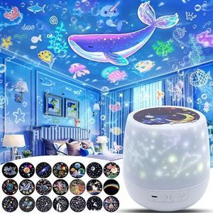 LytRdIt 21 Sets of Films, Star Projector, Night Lights for Kids, Bedroom, Ceiling, Birthday, Christmas, Gifts, Room Decor, White