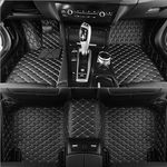 Daroori Custom Car Floor mats - All Weather, Waterproof, Anti-Slip Car Dedicated Floor Mats Coverage Protection - Perfect for Cars Sedans Sports SUVS(Black White)