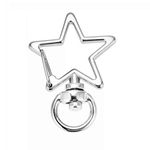 Healifty 50pcs Metal Swivel Clasps Star Shape Lobster Claw Clasps Keychain Snap Hooks Star Keyring Clip Keychain Accessories for DIY Craft Jewelry Finding (Silver)
