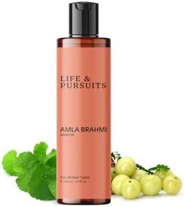 Life & Pursuits Amla Brahmi Hair Oil for Hair & Scalp Health - 100 ml | Natural, Indian Ayurveda Oil for Healthy & Shiny Hair | Coconut, Castor, Sesame, Triphala, Gotukola