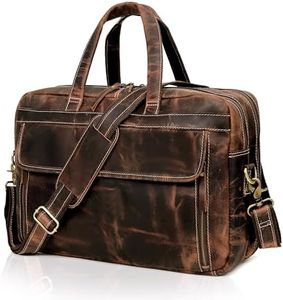 18 Inch Full Grain italian Leather Briefcase for Men, Top Choice Gifts, Handcrafted Laptop Bag with Multiple Compartments and Brass Hardware, Fits 18 Inch Laptop