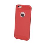 BubbleGum® for iPhone Models CARBON FIBRE Look Sleek Soft Case Cover (iPhone 6 6s, Red)