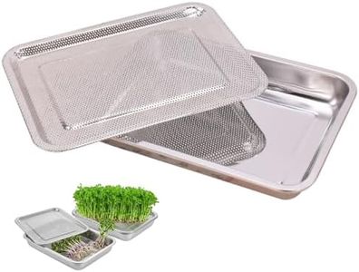 2-Pack Sprouting Tray, 2 in 1 Microgreens Growing Trays with Sieves, 13x9in Seed Sprouter Kit for Indoor Gardening, Cultivation of Salad, Cress, Arugula Seed Sprouter Microgreen Tray