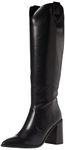 The Drop Women's Cassandra Knee-High Western Boot, Black, 5