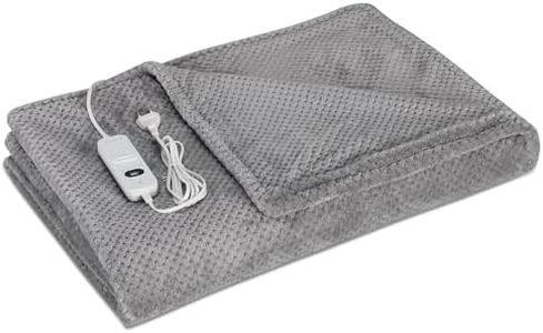 Navaris Coperta Termica Matrimoniale 180x130cm - Termocoperta Elettrica 3 Livelli Riscaldamento - Scaldaletto Spegnimento Automatico - Grigio