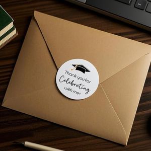 120 x Graduation Thank You Stickers, Thank You for Celebrating with Me Graduation Stickers, Round 1.6" Graduation Favor Stickers, Graduation Stickers for Party Favors, Gift Bags, Cards and Envelopes