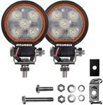 SYLVANIA Rugged 3 Inch Round LED Light Pods | Lifetime Limited Warranty | Flood Light 1400 Raw Lumens, Off Road Driving Work Light, Truck, Boat, Tractor, ATV, UTV, SUV, 4x4 (2 PC)