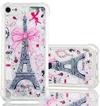 COTDINFORCA Case for iPod Touch 7 / iPod Touch 6,3D Cute Painted Glitter Liquid Floating Quicksand Shockproof Protective Bumper Silicone Case Cover for iPod Touch 7th 6th 5th Liquid Bow Tower