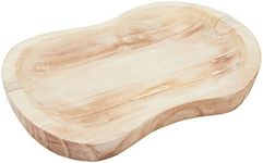 Okuna Outpost Handmade Wooden Dough Bowls for Decor, 8-Shaped Paulownia Wood Centerpiece (11 x 16 In)