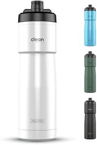 The Clean Hydration Co, Sport 23 Insulated Bike Water Bottle with Easy Clean Nozzle, Easy Squeeze for Cycling (Gloss White)