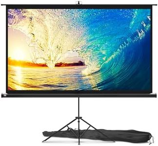 PropVue Projector Screen with Stand 84 inch - 16:9 HD Premium Wrinkle-Free Tripod Screen for Projector with Carry Bag and Tight Straps