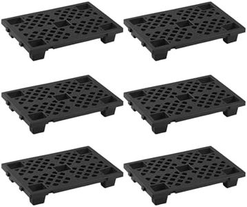 Jeracino 6 Pcs Plastic Pallets, Lightweight Waterproof Floor Pallet, Interlocking Storage Pad with Breathable Grids, Applicable to Indoor and Outdoor, Garages, Kitchen and Basement