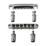 FLEOR Electric Guitar Tune-O-matic Bridge & Tailpiece with Studs Set Fit Gibson Epiphone Les Paul Guitar Part, Chrome