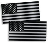 Black and Gray USA Flag Sticker Decal American Military Car Truck Auto Automotive Graphic Bumper Window Stickers Honoring Police Law Enforcement 3M Vinyl Grunge Grey