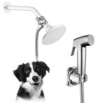 Dog Shower Attachment Set for Pet Bathing and Dog Washing-Dog Shower Sprayer Kit with Hand Held Shower Head and Water Hose and Shower Arm Diverter …