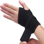 Leeonz Left Hand Adjustable Sport Wrist Brace, Wrist Support, Wrist Wrap, Hand Support, Carpal Tunnel Brace for Fitness, Arthritis & Tendinitis Pain Relief - Suitable for Left Hand (Black)