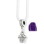 Emerald Park Jewelry Cupcake 3D Charm Snake Chain Necklace