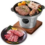 Freshy Chef Portable BBQ Grill – Non-Stick Mini Grill to Enjoy Japanese Yakiniku at Home – Small BBQ Grill with Optimal Heat Release – Lightweight & Smokeless Grill – Stainless Steel Small Grill