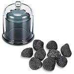 Navaris Lava Stone Volcano Diffuser – Glass Waterless Diffuser for Essential Oils - No Electricity Portable Aromatherapy - For a Calming Fragrant Living Space