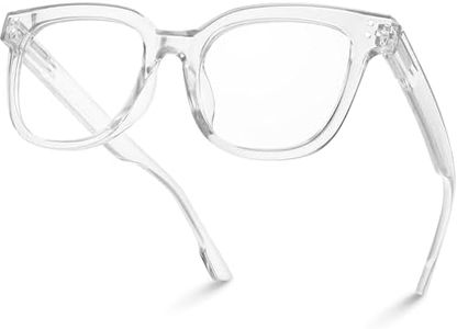 miyya Oversized Blue Light Glasses For Woman, Fashion Glasses, Computer Screen Glasses, Non Prescription Glasses For Women (Clear, Clear)