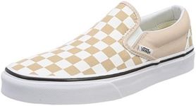 Vans Unisex Adults' Classic Slip on Trainers, Beige ((Checkerboard) Frappe/True White Qco), 7.5 UK 41 EU