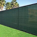 Fence4ever 4'x50' 4ft Tall 3rd Gen Olive Green Privacy Screen Windscreen Fabric Mesh Tarp w/Aluminum Grommets for Home, Garden, Yard