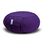 Yogan Yoga Cushion/Meditation Cushion | Natural Buckwheat Hulls Filling | Outer Cover (Could be Removed and Washed) - Made of 100% Organic Cotton (Royal Purple)