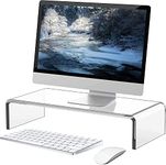 guofa Acrylic Monitor Stand Riser - Desk Platform for Computer Monitor, Desktop Riser Elevation for Laptop for Keyboard Storage (34 x 19 x 10 CM)