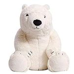 Polar Bear Stuffed Animal,35cm Kids Throw Pillow Super Soft Polar Bear Stuffed Animals Toy Kawaii Ice Bear Plushie Adorable Teddy Bear Dolls Hugging/Body Pillow Decor Birthday Gifts for Girls Boys