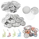 Dyna-Living 100Pcs Metal Badge Button Pin, 37mm / 1.46 in DIY Pin Kit Metal Button Pin Badges Kit DIY Personalized Badges for Handicraft Souvenirs Gifts