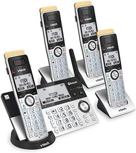VTech IS8151-4 Answering System with 4 Handsets, Connect to Cell and Super Long Range, Silver/Graphite (IS8151-4S)