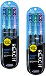 REACH Reach Advanced Design Medium Toothbrushes, Colors May Vary, 3 Count (Pack of 2) Total 6 Toothbrushes, 18087