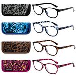 EYEGUARD Blue Light Reading Glasses 4 Pack Fashion Spring Hinge Readers for Women Computer Eyeglasses