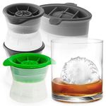 Tovolo Sports Themed Ice Molds, Assorted Set of 4 - Large Ice Mold Gift Set - Unique Ice Mold Chills Drinks - Odor-Free Freezer Storage, Dishwasher-Safe with Silicone Plunger