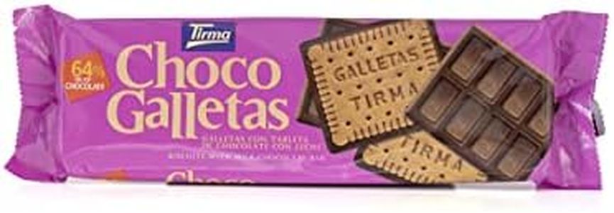 Tirma ChocoGalletas - Galletas con Tableta de Chocolate con Leche 160g | 8 Galletas | Snack Vegetariano | Galletas elaboradas en Canarias