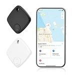 Olycism Key Finder 2 Packs Item Finders GPS Tracker Devices for Key Wallet Suitcase Kids Pets Luggage (iOS only) black white 98 Feet Finding Range IP65 Waterproof Replaceable Battery Gifts