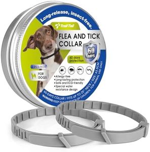 Flea and Tick Collar for Dogs – Natural Essential Oil Formula, 60 Days Repellent Protection, Waterproof & Adjustable Flea Collar for Small, Medium & Large Dogs (Grey, 2 Pack)