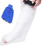 Waterproof Leg Protector for Cast and Bandage with a Hygiene Mitt - Adult Half-Leg Design for Shower or Bath by H2OGuard