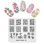 KADS Nail Stamping Plate Rose Flower Nature Nail Art Stamp Template DIY Image Template Manicure Stamping Plate Stencil Tools (FL037)