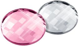 White Diamonds 2-in-1 Crystal Home Button for iPhone, iPad, iPod - Crystal Clear/Crystal Pink