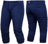 WEARCOG Premier Softball Pants | Adult Knicker Softball Pants with Belt Loops Elastic Bottom for Women's, Navy, X-Large