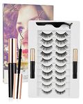 Rantizon 10 Paires Mangetic Lashes Natural Look with Magnetic Eyeliner, Reusable Magnetic Eyelashes with Eyeliner Eye Lashes Easy to Wear No Glue