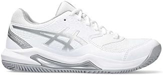 ASICS Gel Dedicate 8 Clay Womens Tennis Shoes White/Silver 6