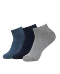 Jockey 7097 Men's Compact Cotton Elastane Stretch Low Show Socks With StayFresh Treatment (Pack of 3)_Navy, Grey Melange & Stellar_FREE SIZE